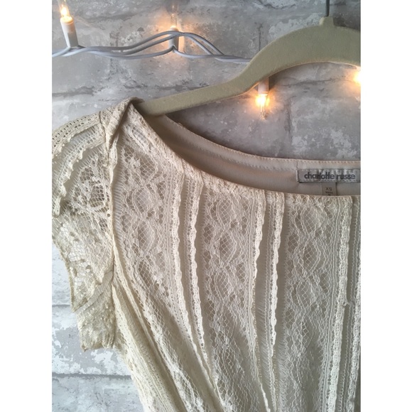 Charlotte Russe Traditional Lace Mini Dress - Picture 2 of 3